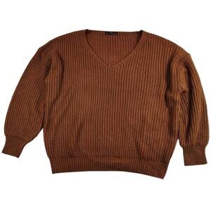 Emery Rose Women's Cable Knit Sweater Brown - Size: XL